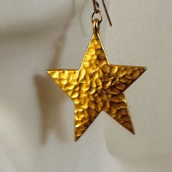 Napier textured gold star drop earrings - Picture 7 of 7